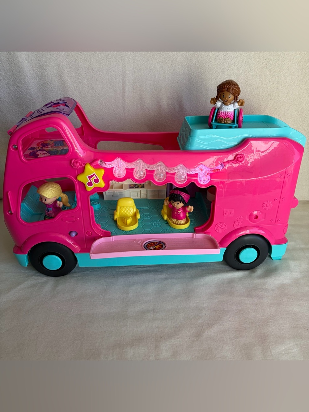 Fisher-Price Little People Barbie Dream Camper RV Playset with Music and Lights